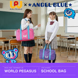 【正規取扱店】 ワールドペガサス スクールバッグ ANGEL BLUEコラボ 高校生 女子 女子高生 レディース WORLD PEGASUS スクバ サブバ カラー カラーバッグ カラバ スクール バッグ ワッペ かわいい A4 19L WPAB001