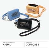 エックスガール コインケース レディース かわいい X-girl 財布 ブランド おしゃれ 小さい ショルダー 2WAY ストラップ付き 取り外し可 定期入れ IDケース 通勤 通学 OVAL LOGO BUCKLE COIN & CARD CASE 105251054011