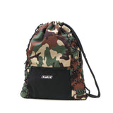 エックスガール ナップサック レディース リュック X-girl ブランド 女子 おしゃれ かっこいい ストリート 旅行 スポーティ 部活 巾着 バッグ ブラック カモ柄 軽量 軽い A4 ナイロン ロゴ KNAPSACK 105252053009
