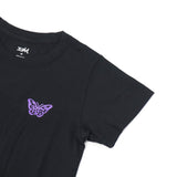エックスガール Tシャツ レディース X-girl 半袖 綿100% 無地 ロゴ ブランド おしゃれ かわいい カジュアル クルーネック 2枚セット 白 黒 コンパクト トップス カットソー LOGO AND BUTTERFLY 2P S/S BABY TEE 105252011032