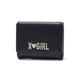 エックスガール 財布 レディース コンパクト X-girl 小さめ ブランド 三つ折り ミニ ミニ財布 かわいい おしゃれ カジュアル 小銭入れ ロゴ 合皮 高校生 中学生 女子 RHINESTONE LABEL MINI WALLET 105252054013