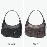 エックスガール ハンドバッグ レディース 小さめ 横長 X-girl バッグ 軽量 フェイクレザー 合皮 ハトメ ミニサイズ ブランド かわいい おしゃれ コンパクト EYELET FAUX LEATHER HAND BAG 105253053010