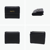 エックスガール 三つ折り財布 レディース かわいい 女子高生 ブランド X-girl 財布 折り財布 ウォレット コンパクト 黒 ブラック 三つ折り 小さめ ミニ MILLS LOGO FAUX LEATHER MINI WALLET 105253054012