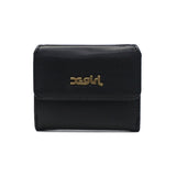 エックスガール 三つ折り財布 レディース かわいい 女子高生 ブランド X-girl 財布 折り財布 ウォレット コンパクト 黒 ブラック 三つ折り 小さめ ミニ MILLS LOGO FAUX LEATHER MINI WALLET 105253054012