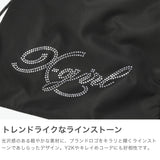 エックスガール ナップサック レディース おしゃれ リュック X-girl かわいい 軽量 ブランド ストリート バッグ 巾着 高校生 女子 大人 ラインストーン ロゴ ブラック A4 RHINESTONE KNAPSACK 105254053008