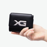 エックスガール 三つ折り財布 レディース 女子高生 かわいい X-girl 財布 ブランド 可愛い コンパクト ミニ 三つ折り 小さめ 小さい 折り財布 ミニ財布 XG EMBLEM BUCKLE FAUX LEATHER MINI WALLET 105254054006