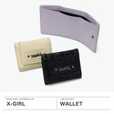 エックスガール 財布 レディース コンパクト ミニ ブランド X-girl 三つ折り 三つ折り財布 かわいい 女子高生 おしゃれ 小さめ ミニ財布 コンパクト財布 クロコ 合皮 MILLS LOGO FAUX CROCO MINI WALLET 105254054018