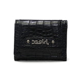 エックスガール 財布 レディース コンパクト ミニ ブランド X-girl 三つ折り 三つ折り財布 かわいい 女子高生 おしゃれ 小さめ ミニ財布 コンパクト財布 クロコ 合皮 MILLS LOGO FAUX CROCO MINI WALLET 105254054018