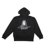 エックスガール パーカー レディース ブランド X-girl ジップパーカー 裏起毛 大きめ おしゃれ かわいい スウェット フーディー ロゴ 秋 冬 RHINESTONE LOGO AND FACE ZIP UP SWEAT HOODIE 105261012017