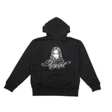 エックスガール パーカー レディース ブランド X-girl ジップパーカー 裏起毛 大きめ おしゃれ かわいい スウェット フーディー ロゴ 秋 冬 RHINESTONE LOGO AND FACE ZIP UP SWEAT HOODIE 105261012017