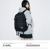 エックスガール リュック 通学 大容量 レディース メンズ X-girl 女子 女子高生 高校生 中学生 タブレット PC 軽い かわいい おしゃれ カジュアル 撥水 A4 30L FACE LABEL ADVENTURE BACKPACK 105261053009