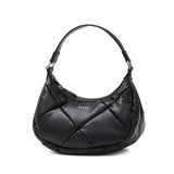 ヤーキ ハンドバッグ レディース 小さめ YAHKI バッグ 軽量 軽い ブランド コンパクト ミニ 上品 大人 おしゃれ かわいい シンプル キルティング ハーフムーン フェイクレザー FAKE LEATHER HAND BAG YH-745