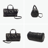 ヤーキ ボストンバッグ レディース かわいい 軽量 キルティング YAHKI バッグ ショルダーバッグ ブランド 小さめ ミニショルダー おしゃれ シンプル ロゴ ロール型 合皮 2WAY FAKE CROSSBODY BAG YH-746