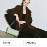 ヤーキ ハンドバッグ ショルダーバッグ レディース かわいい ファスナー付き YAHKI バッグ 軽量 軽い ブランド 小さめ 革 レザー 床革 ミニバッグ 女性 横型 手持ち 肩掛け SOFT W FACE SHOULDER BAG YH-788