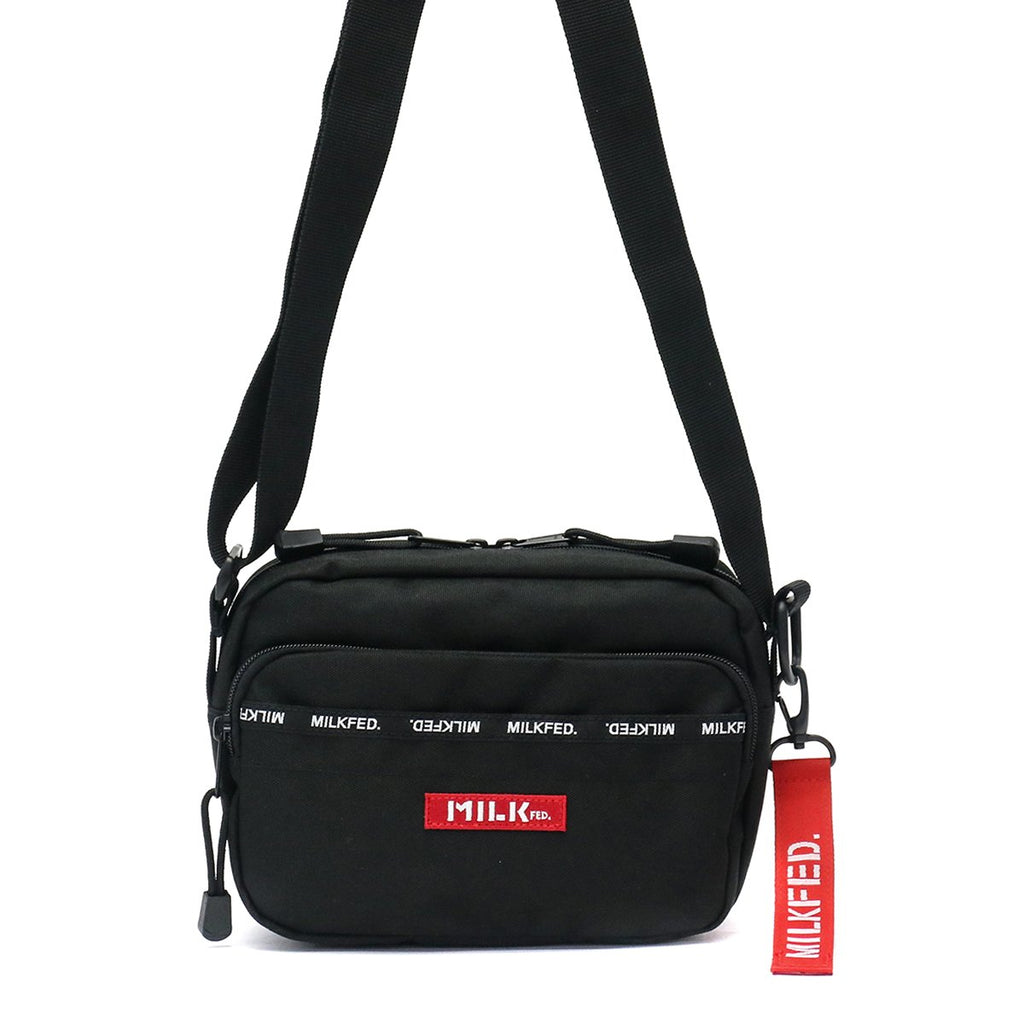 MILKFED. Milk Fed LOGO LINED MEDIUM SHOULDER BAG logo line medium