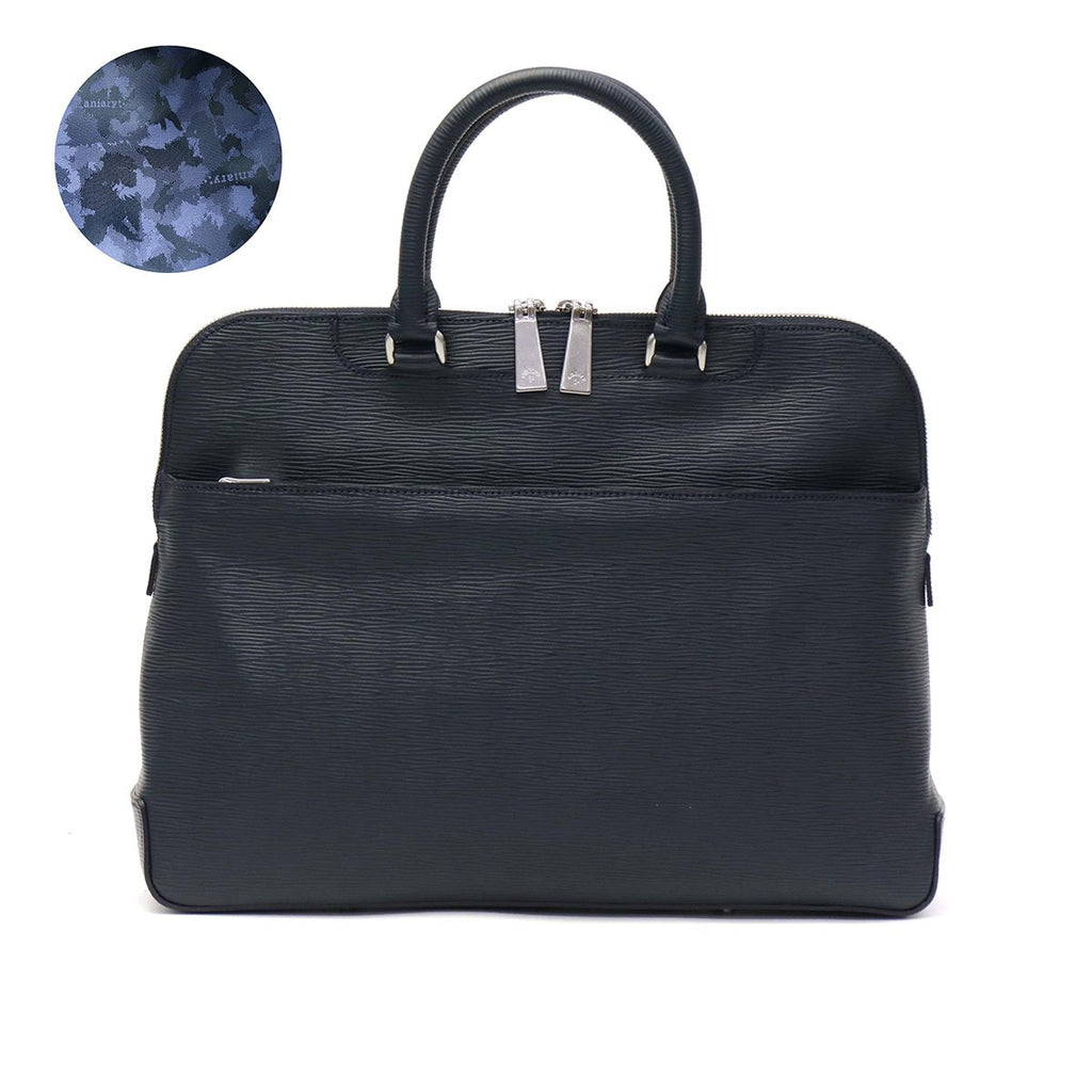 アニアリ ウェーブレザー ブリーフ ビジネスバッグ ネイビー A4可　PC アニアリ ウェーブレザー ブリーフ ビジネスバッグ ネイビー A4