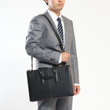 青木鞄 ビジネスバッグ COMPLEX GARDENS 枯淡 2WAY ブリーフケース 薄マチ ビジネスバッグ メンズ レザー 本革 黒 ビジネス A4 3681