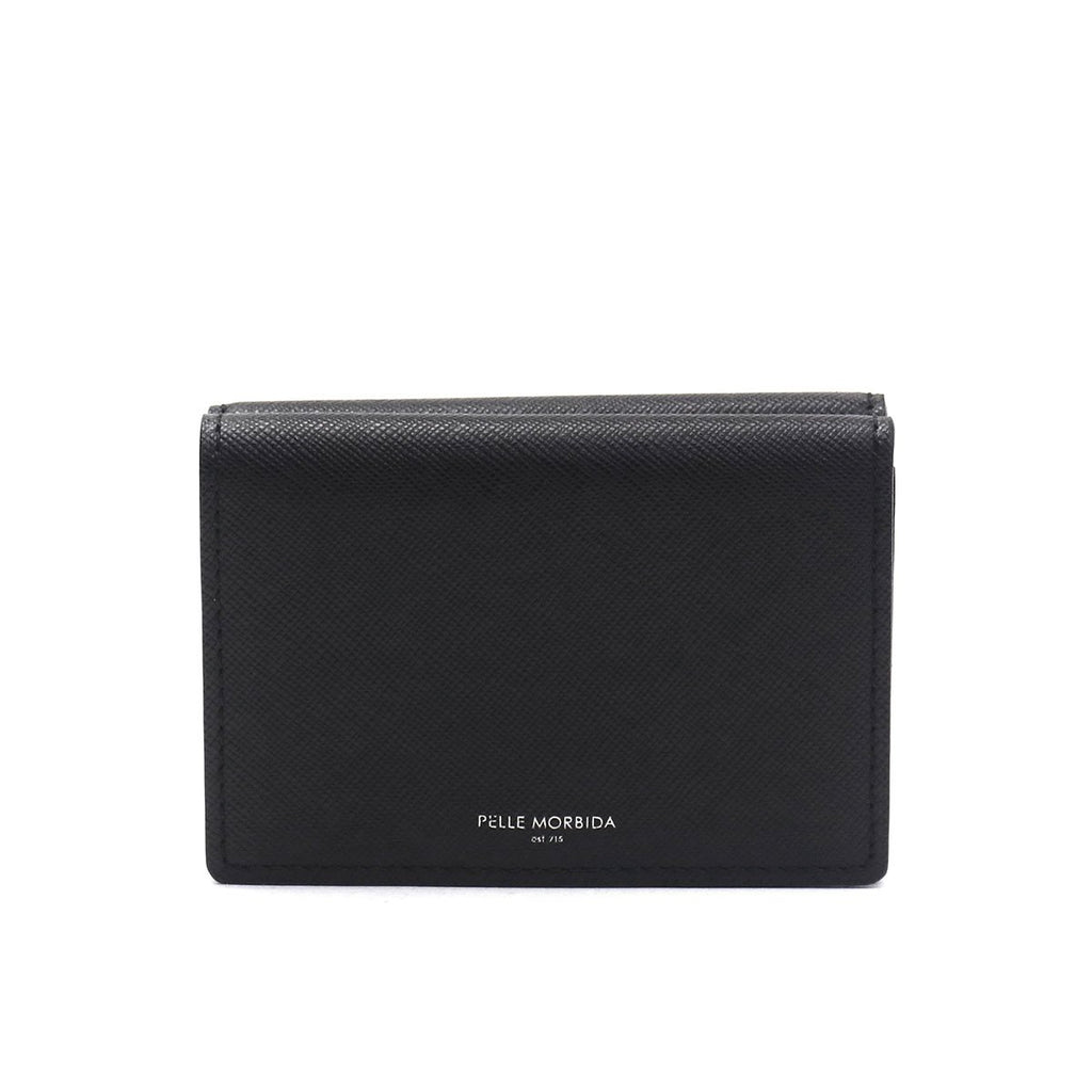 Saint Laurent Business Card Holder with Flap in Smooth Leather - Black