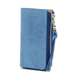 Buggy Port Key Case Pelabuhan Pelabuhan Pound Pusingan Koi Indigo Dye Smooth Leather Leather Leather Leather Lelaki Koi Koi Koi Koi Zys-093