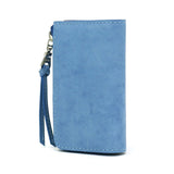 Buggy Port Key Case Pelabuhan Pelabuhan Pound Pusingan Koi Indigo Dye Smooth Leather Leather Leather Leather Lelaki Koi Koi Koi Koi Zys-093