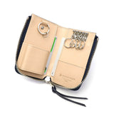 Buggy Port Key Case Pelabuhan Pelabuhan Pound Pusingan Koi Indigo Dye Smooth Leather Leather Leather Leather Lelaki Koi Koi Koi Koi Zys-093