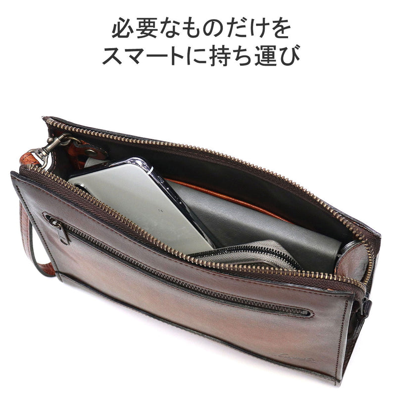 Aoki Bag Clutch Bag Second Bag Men's Brand AOKI Lagard G3 Clutch Bag Business Bag Genuine Leather Leather Leather Lightweight Business Formal Made in Japan With Strap Lugard G-3 M 5212