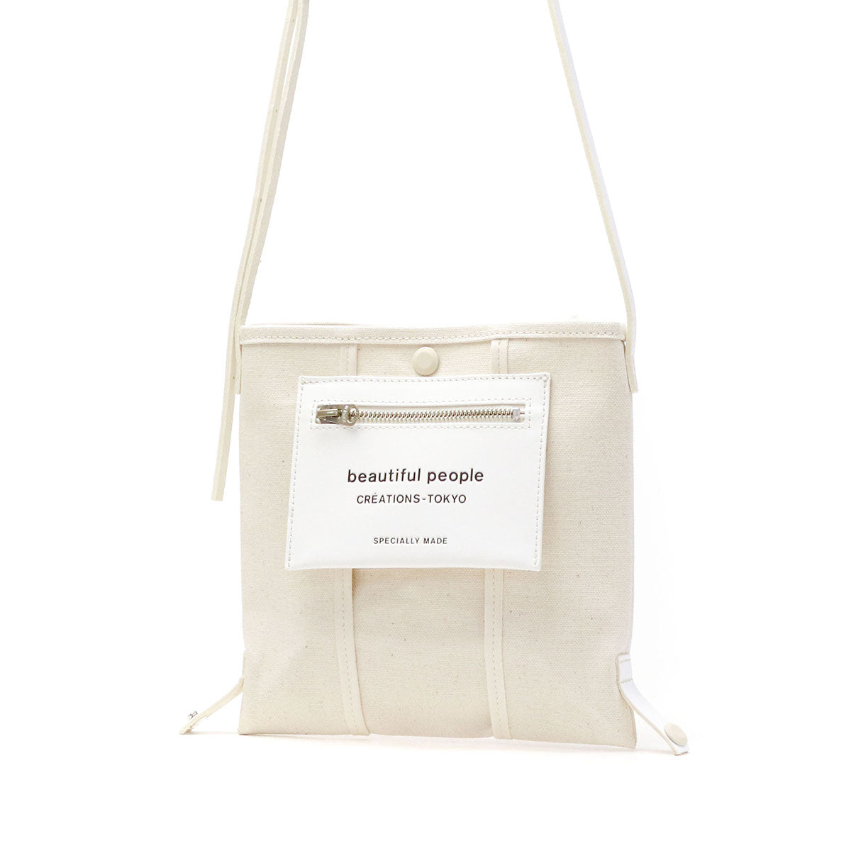 【新品未使用】beautiful people ミニショルダーバッグ アイボリー セール50%OFF】 beautiful people ビューティフルピープル ロゴ