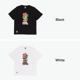 [Produk Jepun Tulen] T-shirt Chums untuk Lelaki dan Wanita, Lengan Pendek, Top Brand Chums, Dicetak, 100% Kapas, Luaran, Putih, Penolak Serangga, Hitam, Anti-Bug, Anti-Bug Air di Bunga T-Shirt CH01-2509