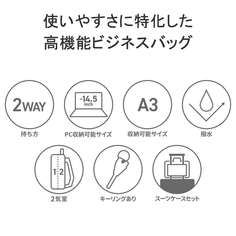 マンハッタンパッセージ ブリーフケース メンズ ナイロン ブランド MANHATTAN PASSAGE ビジネスバッグ カバン 2WAY 2層 肩掛け 斜めがけ 軽量 大容量 22L 撥水 A3 PC 14.5インチ 通勤 営業 プラス2 3290