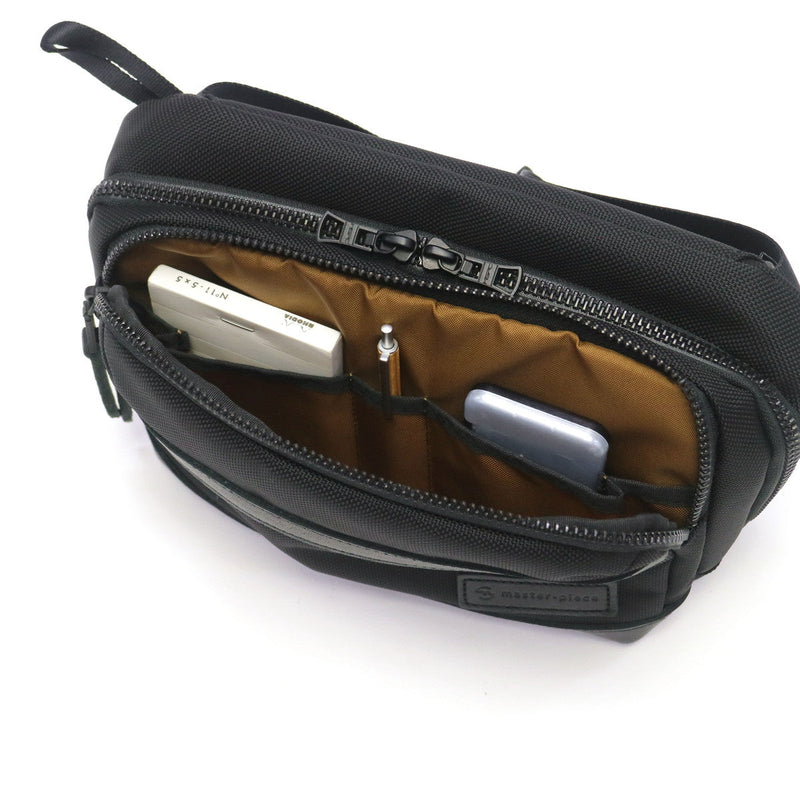 [Regular dealer] Masterpiece Body Bag Men Genuine Leather Beautiful MASTER-PIECE Waist Bag Brand Leather Small Limited Light Light Light Light Japanese-made Nylon Nylon Adult Horizontal EXPLORER 43454