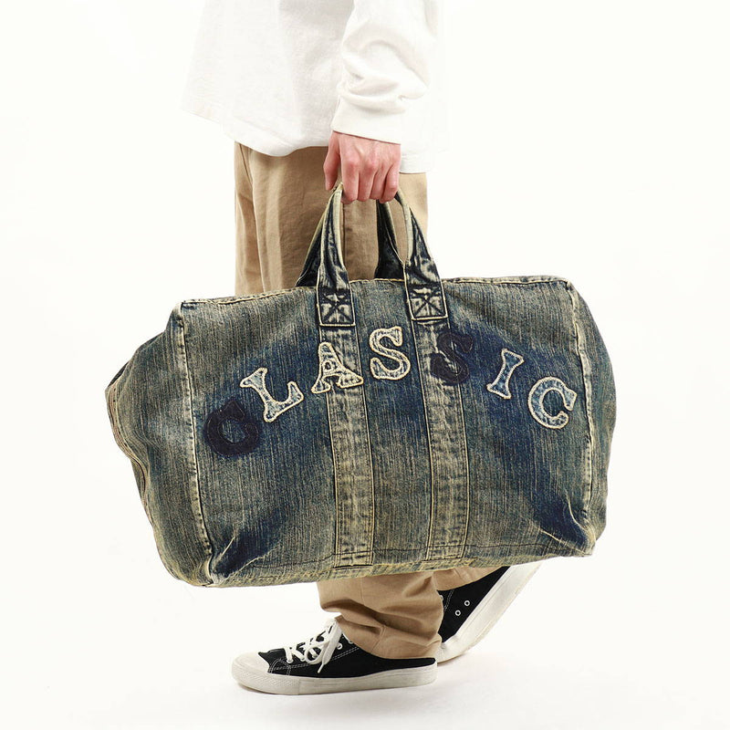 Porter Classic Boston Bag PORTER CLASSIC VINTAGE DENIM BAG M Boston Bag Duffel Bag A3 B4 A4 Large Denim Cotton M Size Travel Business Trip in Japan Men's PC-005-2100