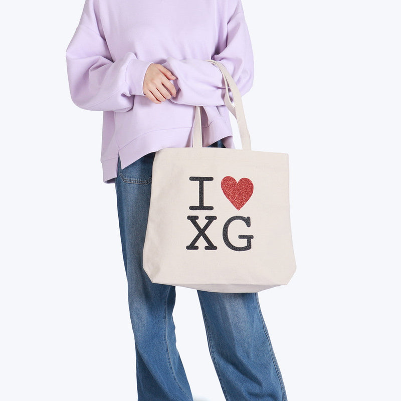 X Girl Tote Bag I Love XG Logo Canvas Tote Bag 105243053002