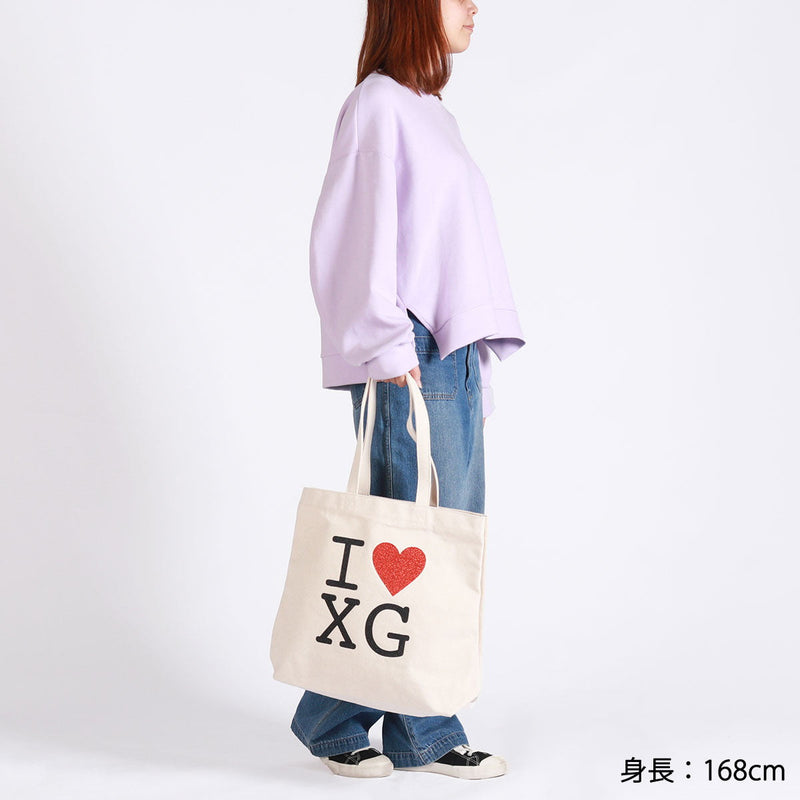 X Girl Tote Bag I Love XG Logo Canvas Tote Bag 105243053002