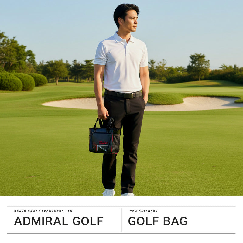 アドミラルゴルフ カートバッグ ゴルフ メンズ レディース Admiral GOLF 軽量 軽い ラウンドバッグ トートバッグ ファスナー付き B5 スポーティ 合皮 小さめ ミニトート ラウンドバッグランパントスポーツ ADMZ5BT3