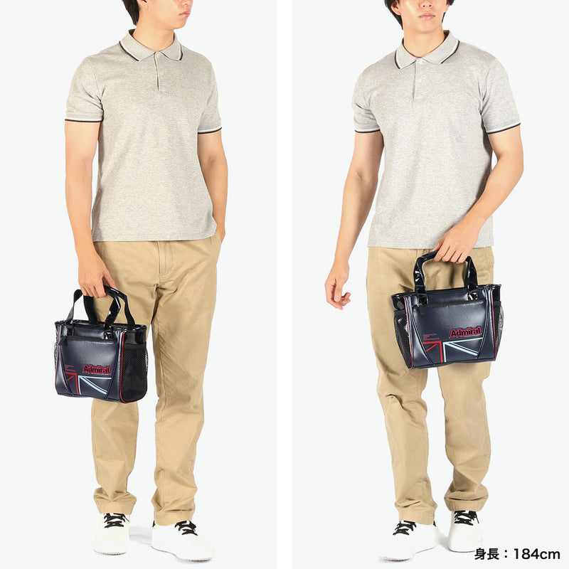 アドミラルゴルフ カートバッグ ゴルフ メンズ レディース Admiral GOLF 軽量 軽い ラウンドバッグ トートバッグ ファスナー付き B5 スポーティ 合皮 小さめ ミニトート ラウンドバッグランパントスポーツ ADMZ5BT3