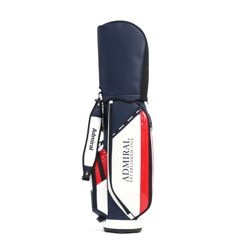 アドミラルゴルフ キャディバッグ メンズ レディース カート Admiral GOLF ブランド 大人 ゴルフ かっこいい 9型 46インチ 5分割 合皮 ゴルフバッグ ロゴ フード おしゃれ トラッド カートキャディバッグ ADMG5BC7