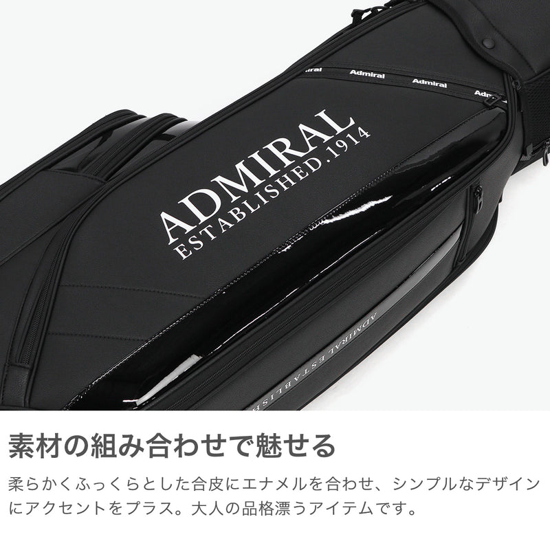 アドミラルゴルフ キャディバッグ メンズ レディース カート Admiral GOLF ブランド 大人 ゴルフ かっこいい 9型 46インチ 5分割 合皮 ゴルフバッグ ロゴ フード おしゃれ トラッド カートキャディバッグ ADMG5BC7