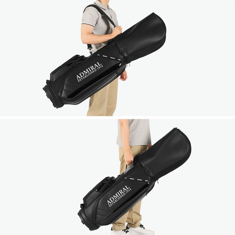 アドミラルゴルフ キャディバッグ メンズ レディース カート Admiral GOLF ブランド 大人 ゴルフ かっこいい 9型 46インチ 5分割 合皮 ゴルフバッグ ロゴ フード おしゃれ トラッド カートキャディバッグ ADMG5BC7