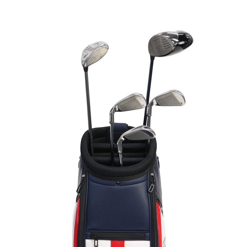 アドミラルゴルフ キャディバッグ メンズ レディース カート Admiral GOLF ブランド 大人 ゴルフ かっこいい 9型 46インチ 5分割 合皮 ゴルフバッグ ロゴ フード おしゃれ トラッド カートキャディバッグ ADMG5BC7