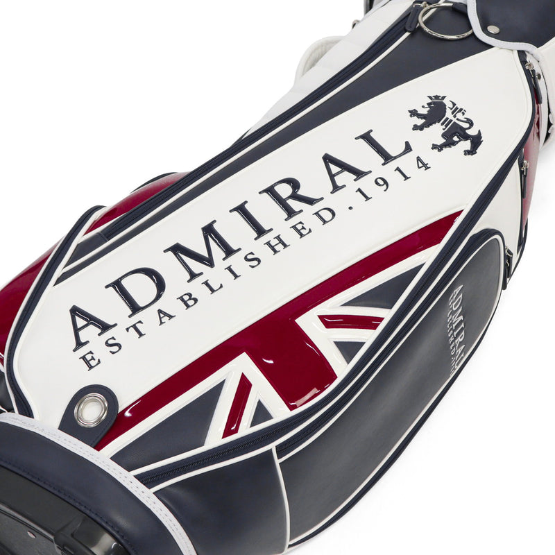 アドミラルゴルフ キャディバッグ メンズ レディース カート Admiral GOLF ブランド 大人 ゴルフ かっこいい 9型 46インチ 6分割 フード ロゴ 合皮 ゴルフバッグ カートキャディバッグ トラディショナル ADMG3BC4
