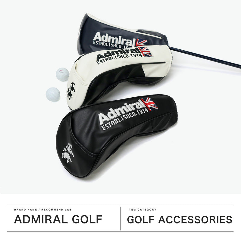 アドミラルゴルフ ヘッドカバー ドライバー おしゃれ ブランド Admiral GOLF かっこいい 軽量 メンズ レディース ドライバーカバー クラブカバー かぶせ ドライバー用 刺繍 ゴルフ 460cc対応 ADMG2BH2