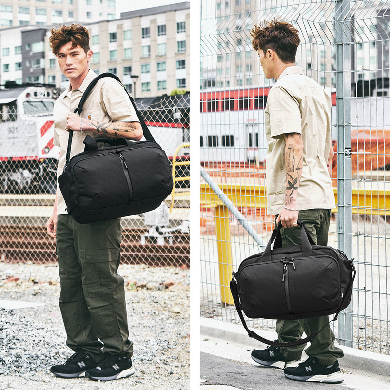 エアー ボストンバッグ メンズ レディース 旅行 大容量 Aer バッグ ダッフルバッグ ショルダー ブランド ナイロン おしゃれ 大きめ 旅行用 斜め掛け 機内持ち込み 黒 ブラック PC PC収納 35L Travel Weekender