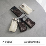 【正規取扱店】 エーシーン スマホケース カード収納 背面 A SCENE iphone ケース 後付け ポケット ポーチ スマホ シリコン iPhoneケース アイフォンケース iPhone ブランド おしゃれ PVC croco silicon case
