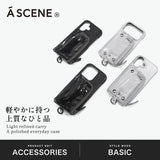 【正規取扱店】 エーシーン スマホケース カード収納 背面 A SCENE ブランド おしゃれ スマホ iPhone ケース ポケット付き ポーチ ポケット 財布 背面収納 iPhoneケース アイフォンケース 牛革 PVC leather case