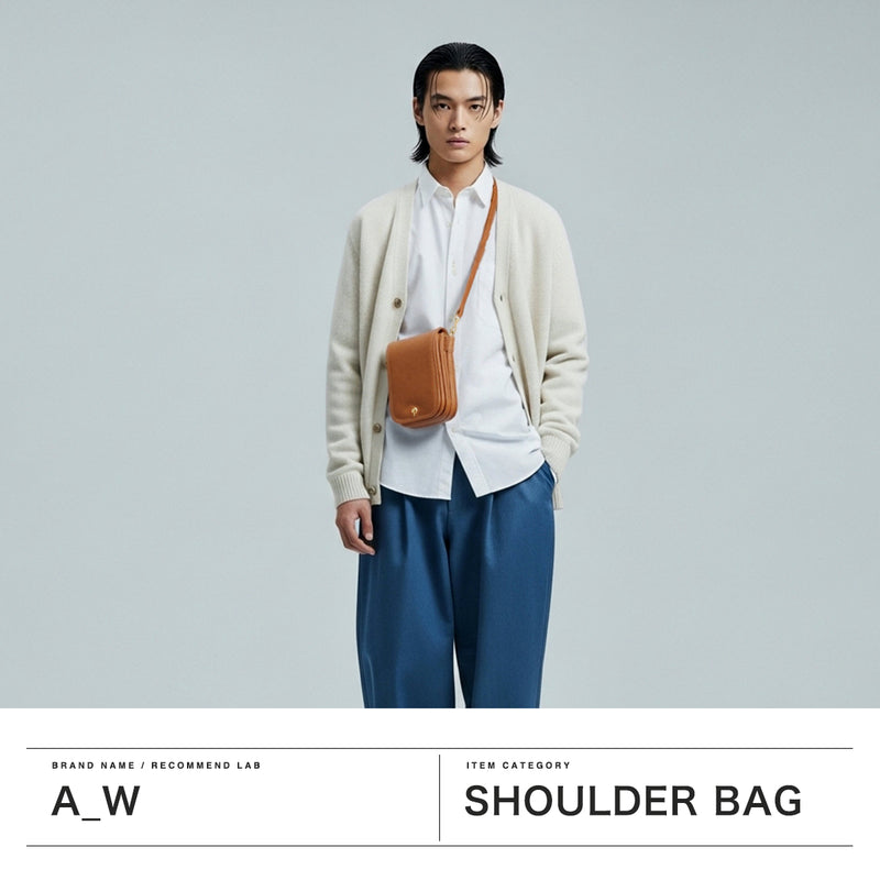 アウ ショルダーバッグ メンズ レディース A_W 斜めがけ 小さめ 革 本革 牛革 レザー ブランド 大人 軽量 メールバッグ シンプル かっこいい おしゃれ ミニ コンパクト ショルダー ホック HOK SHOULDER S AB-007