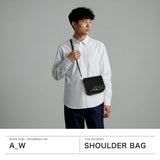 アウ ショルダーバッグ メンズ レディース A_W 斜めがけ 小さめ 革 本革 牛革 レザー ブランド 大人 メールバッグ シンプル かっこいい おしゃれ コンパクト ショルダー ホック かぶせ HOK SHOULDER M AB-008