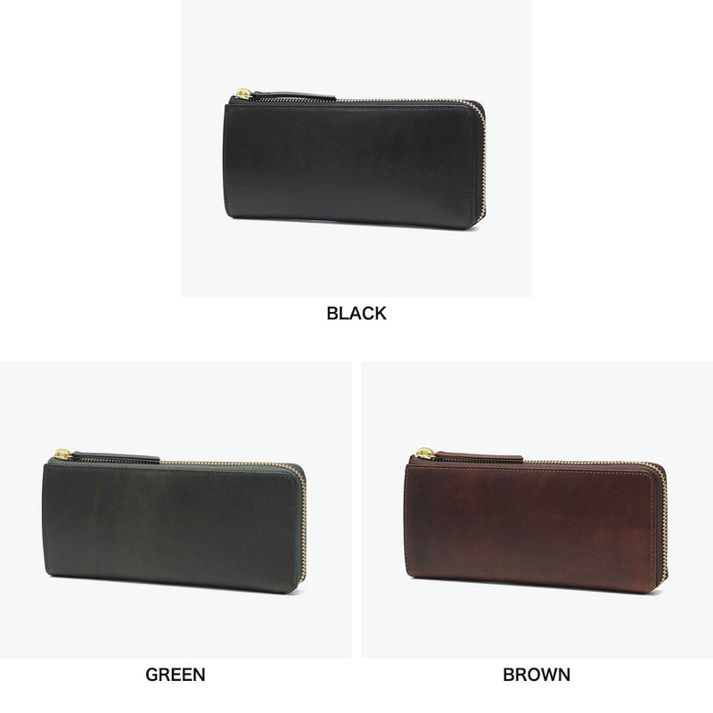 アウ 長財布 メンズ レディース 本革 黒 A_W 財布 革 レザー 小銭入れ ファスナー 大容量 シンプル Lobb LONG PURSE AP-001