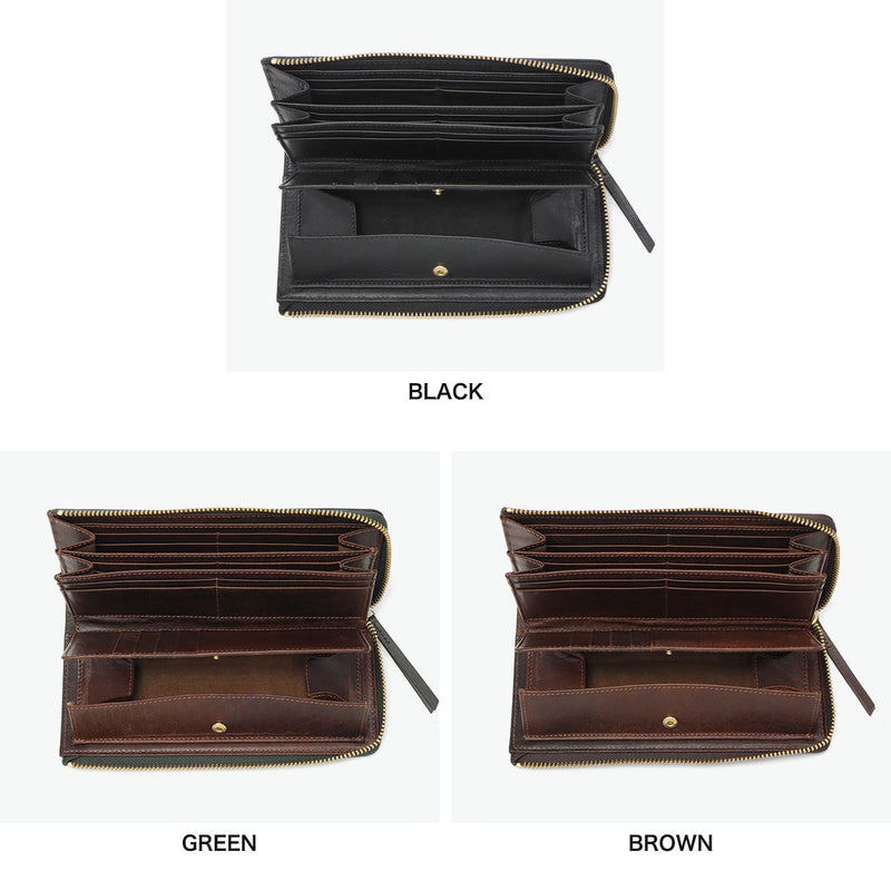 アウ 長財布 メンズ レディース 本革 黒 A_W 財布 革 レザー 小銭入れ ファスナー 大容量 シンプル Lobb LONG PURSE AP-001