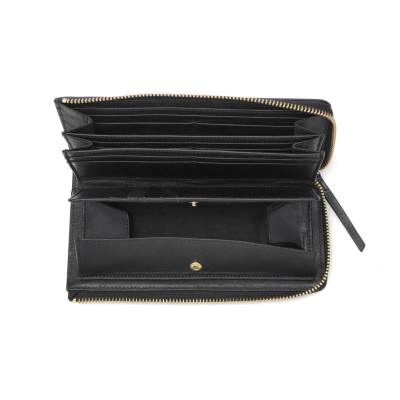 アウ 長財布 メンズ レディース 本革 黒 A_W 財布 革 レザー 小銭入れ ファスナー 大容量 シンプル Lobb LONG PURSE AP-001