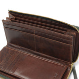 アウ 長財布 メンズ レディース 本革 黒 A_W 財布 革 レザー 小銭入れ ファスナー 大容量 シンプル Lobb LONG PURSE AP-001